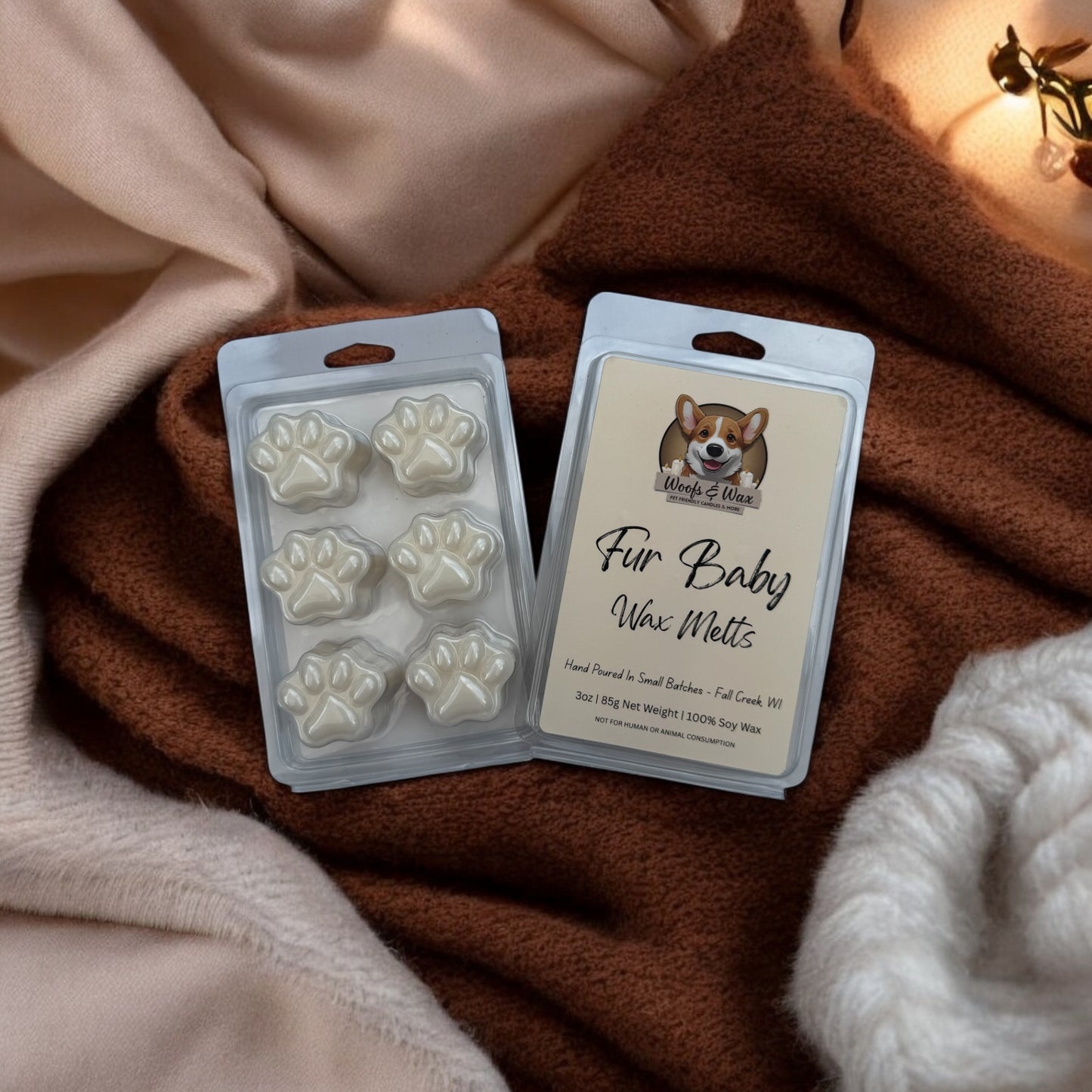 Pet-Safe Fur Baby Wax Melt Clamshell Front & Back View
