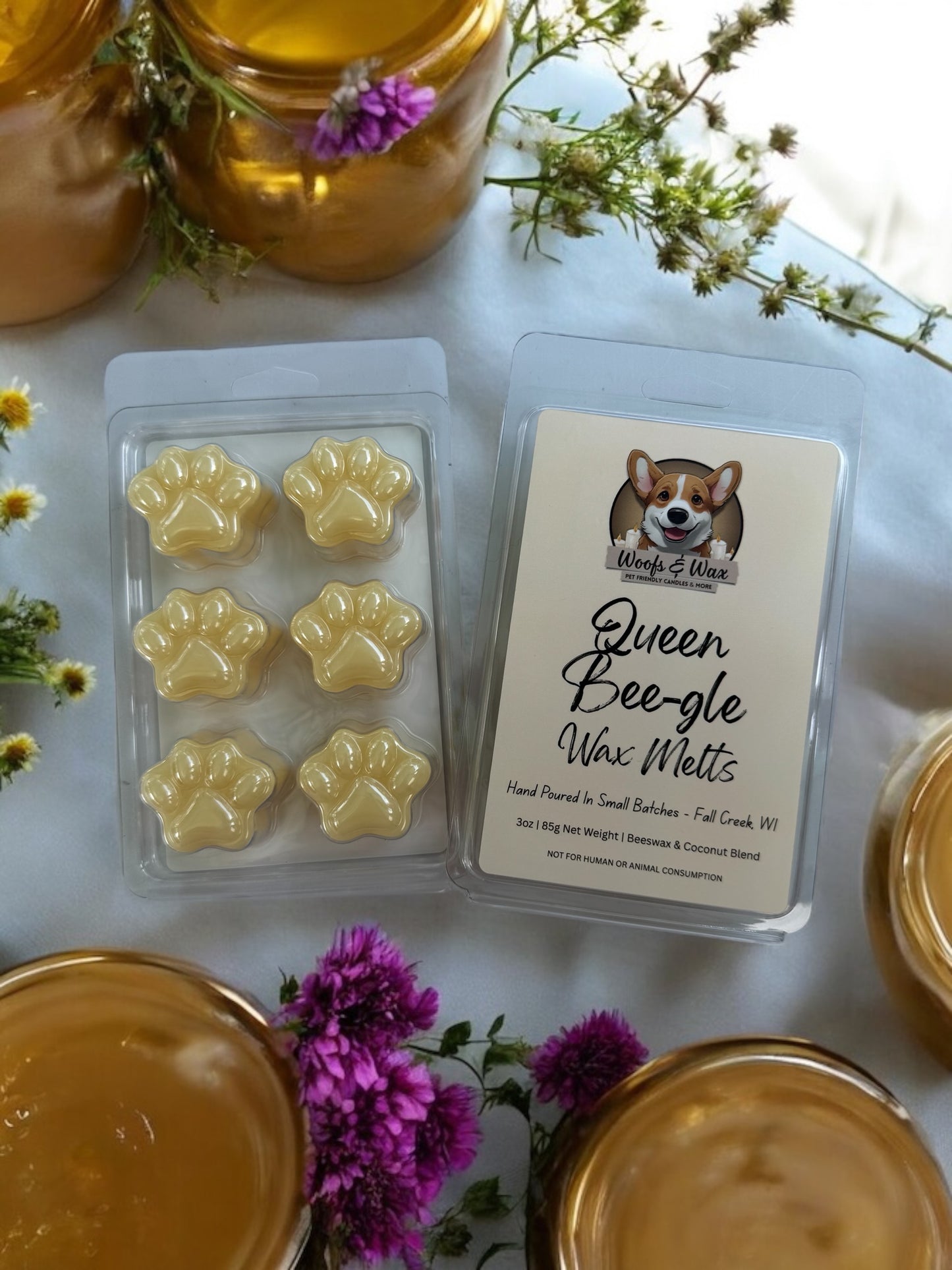 Pet-Safe Queen Bee-gle Wax Melt Clamshell Front & Back View