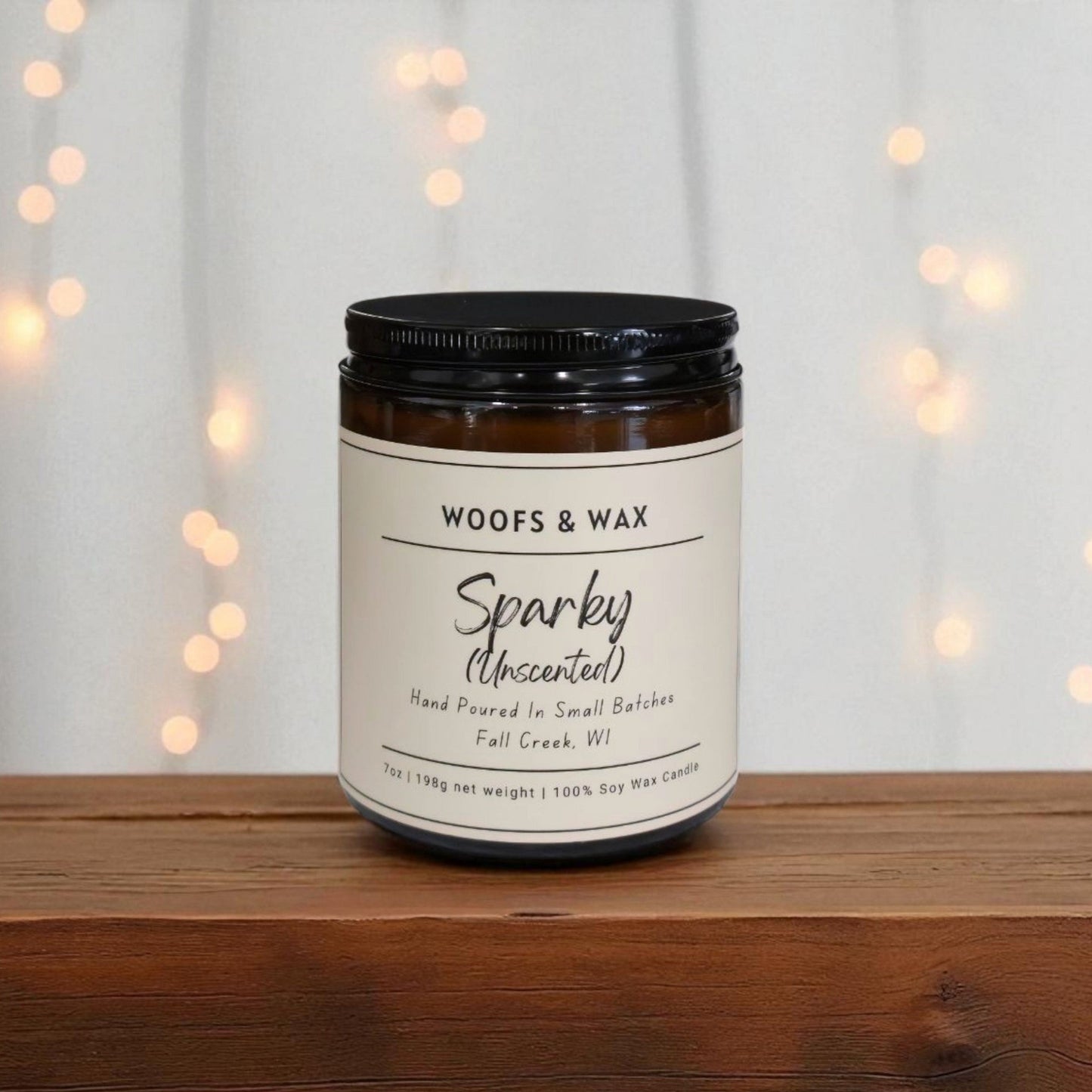 Sparky: Unscented Candle - 7oz 100% Soy - Pet-Friendly