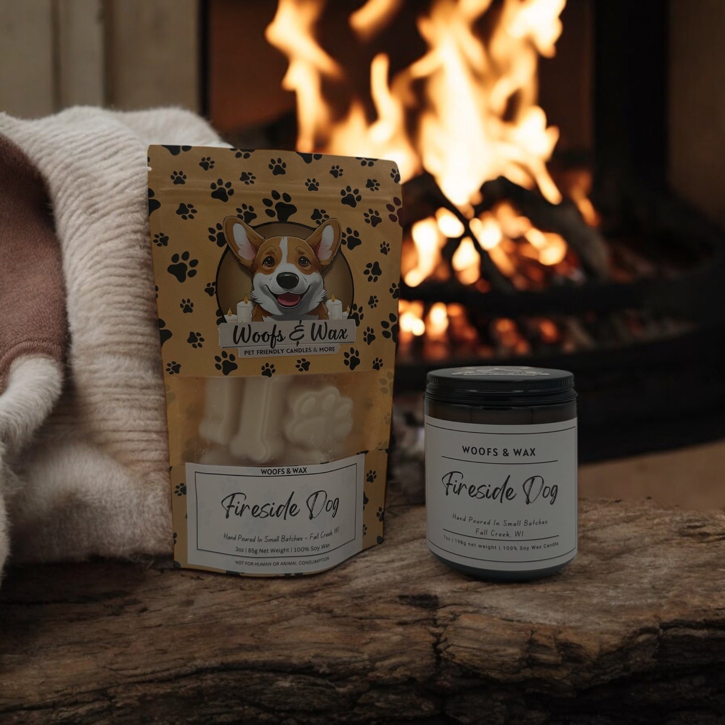 Fireside Dog Candle - 7oz 100% Soy