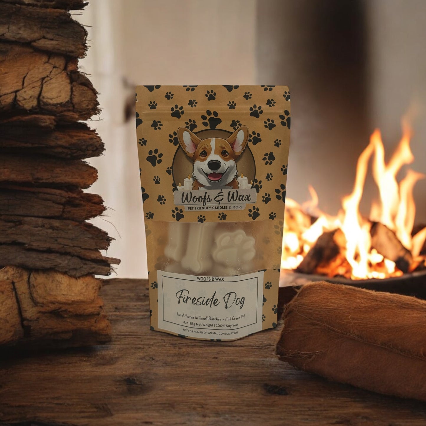 Fireside Dog Wax Melts - 3oz 100% Soy