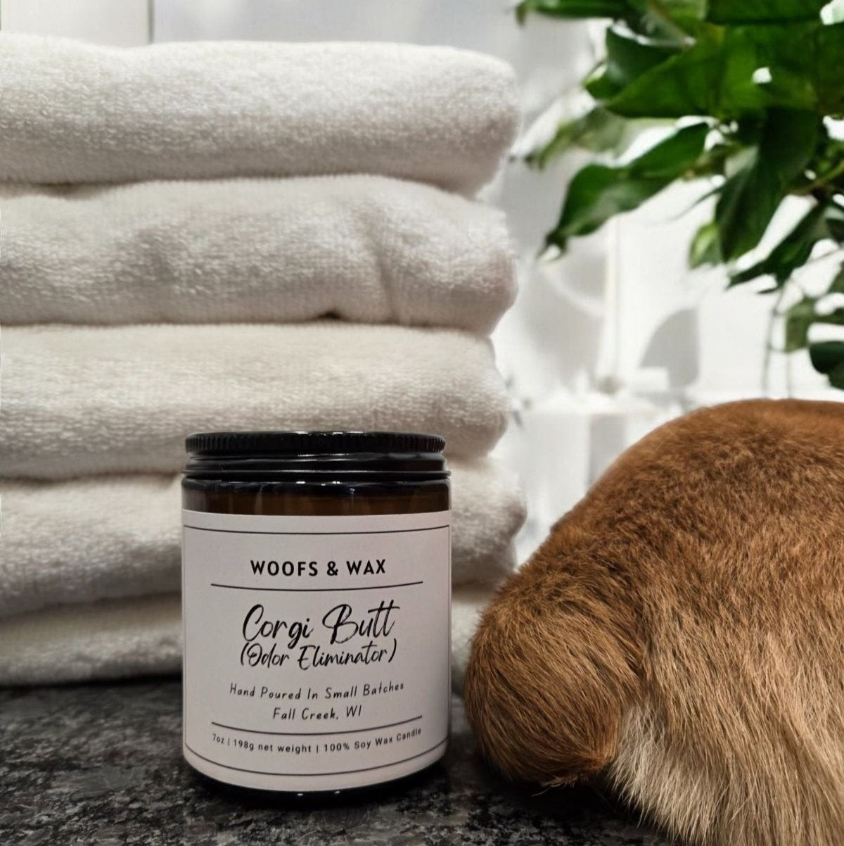 Corgi Butt Candle: Odor Eliminator - 7oz 100% Soy