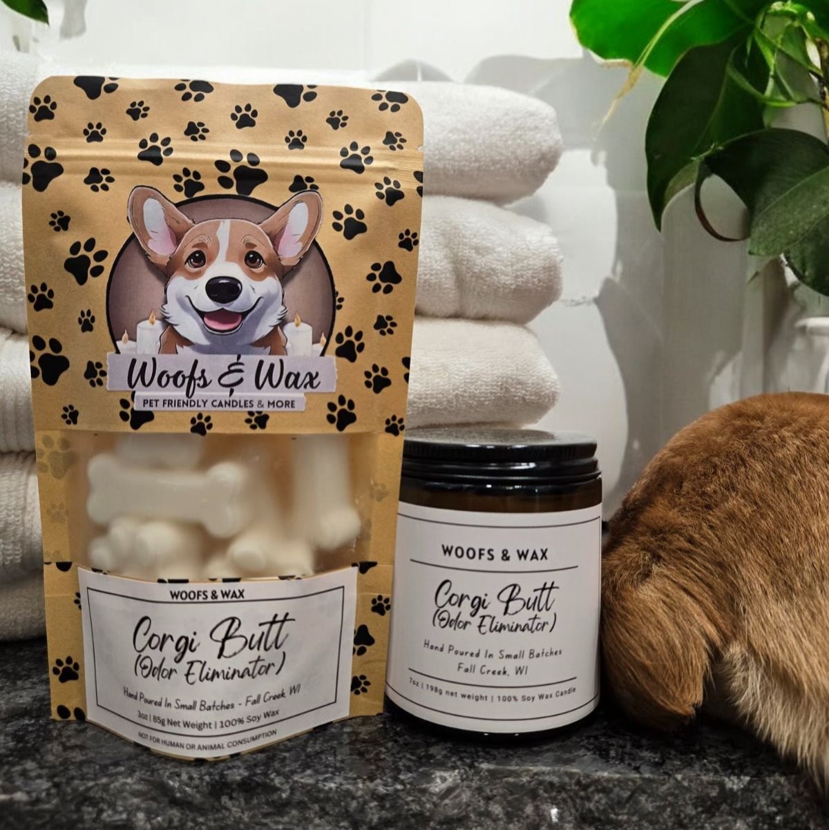 Corgi Butt Candle: Odor Eliminator - 7oz 100% Soy