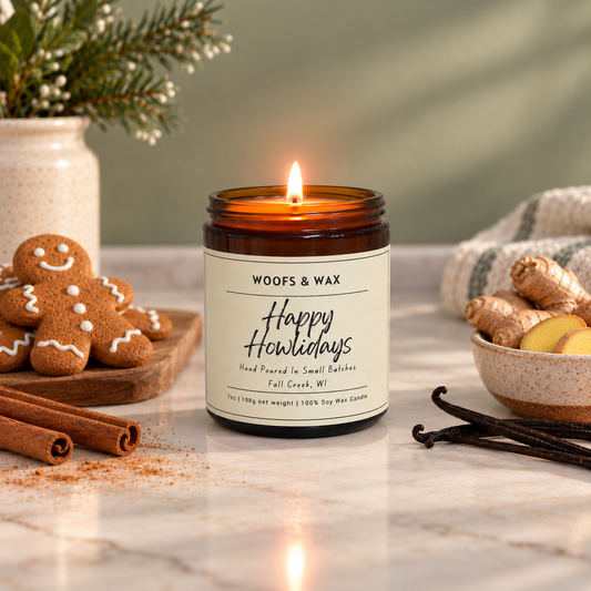 Happy Howlidays Candle - Gingerbread